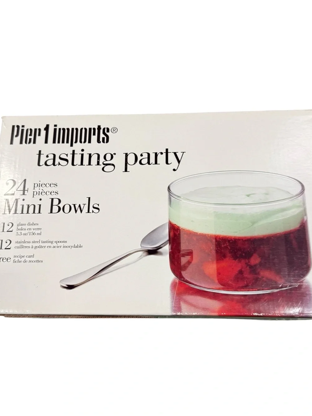 PIER 1 IMPORTS Tasting Party Mini Bowls 24 piece Glass Dishes & Spoons New